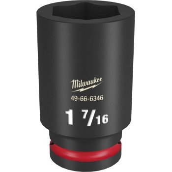 Milwaukee SHOCKWAVE Impact Duty Series 49-66-6346 Deep Impact Socket, 1-7/16 in Socket, 3/4 in Drive, Square Drive