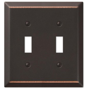 Amerelle Century 163TTDB Wallplate, 4-15/16 in L, 4-9/16 in W, 2 -Gang, Steel, Aged Bronze