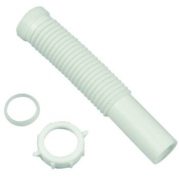 Danco 51070 Tailpiece Pipe Extension, 1-1/4 x 9 in, Slip-Joint, White