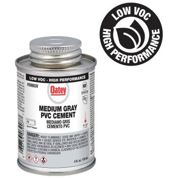 Oatey 30883V Medium-Bodied Fast Set Cement, 4 oz Can, Liquid, Gray