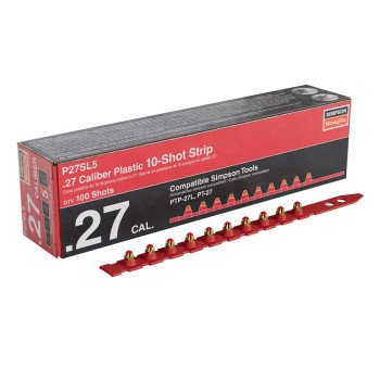 Simpson Strong-Tie P27SL Series P27SL5 Strip Load, 0.27 Caliber, Power Level: 5, Red Code, 10-Load