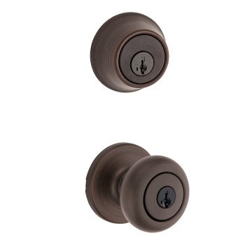 Kwikset 96900-421 Entry Knob and Single Cylinder Deadbolt, Classic, Colonial, Traditional Design, Venetian Bronze