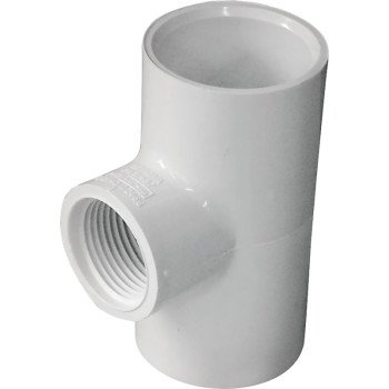 IPEX 435866 Pipe Tee, 1 x 3/4 in, Socket x Socket x FPT, PVC, White, SCH 40 Schedule, 150 psi Pressure