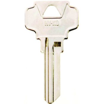 Hy-Ko 11010DE6 Key Blank, Brass, Nickel, For: Dexter Cabinet, House Locks and Padlocks