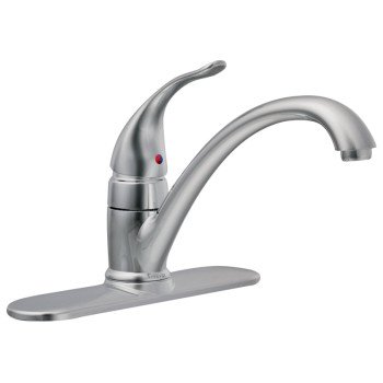 Moen Torrance Series 87485 Kitchen Faucet, 1.5 gpm, 4-Faucet Hole, Metal, Chrome Plated, Deck Mounting, Lever Handle