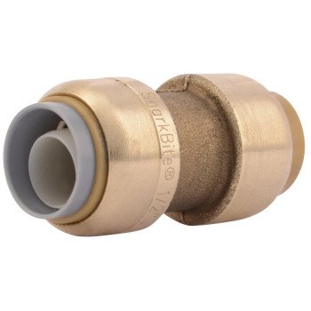 SharkBite U4008LFA Pipe Coupling, 1/2 in, Brass/Polybutylene, 200 psi Pressure