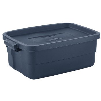 Rubbermaid Roughneck RMRT100004 Storage Tote, Polyethylene, Dark Indigo Metallic, 24 in L, 16 in W, 9 in H