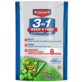 BioAdvanced 820106W Weed and Feed Fertilizer, 20 lb Bag, Granular, 35-0-3 N-P-K Ratio