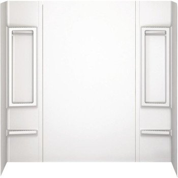 Delta 40194 Bathtub Wall Set, 32 in L, 58 in W, 60 in H, Adhesive Installation, 5-Wall Panel, White