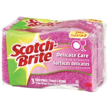 Scotch-Brite DD-3-12-CA Scrub Sponge, 4.4 in L, 2.6 in W, 0.8 in Thick