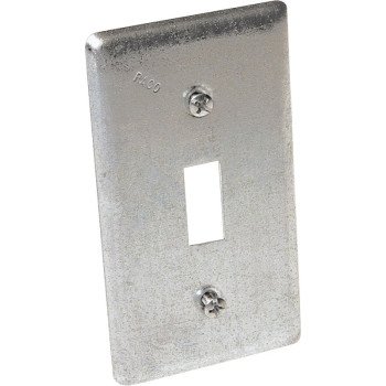 Raco 865 Box Cover, 0.49 in L, 2.313 in W, 1-Gang, Steel, Gray, Galvanized