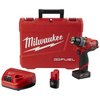 Milwaukee 2503-22 Drill/Driver Kit, Battery Included, 12 V, 2, 4 Ah, 1/2 in Chuck, Keyless Chuck