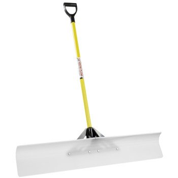 The Snowplow 50548 Snow Pusher, 48 in W Blade, UHMW Polyethylene Blade, Fiberglass Handle, D-Grip Handle