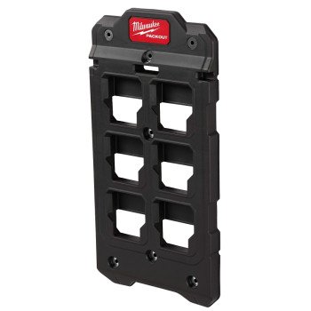 Milwaukee PACKOUT 48-22-8486 Compact Wall Plate, 50 lb Load, 20 in L, 10 in W, 1 in H, Polymer, Black