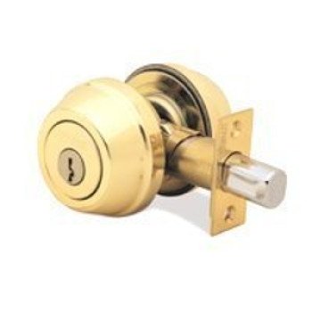 Kwikset 785SMTRCAL/RCS Deadbolt, 2 Grade, Keyed Alike Key, Steel, Polished Brass, 2-3/8 x 2-3/4 in Backset