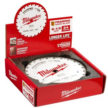 Milwaukee 48-41-0620 Circular Saw Blade, 6-1/2 in Dia, 5/8 in Arbor, 24-Teeth, Cobalt/Tungsten Carbide Cutting Edge, 10/PK