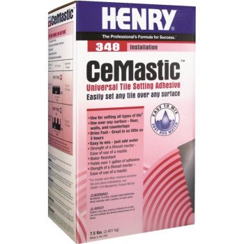 HENRY CeMastic 348 TileFlex Series 12070 Tile Setting Adhesive, Powder, 7.5 lb Box