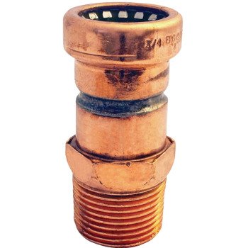 EPC 904 Series 10170745 Adapter, 1/2 in, Sweat x Male x Push-Fit, Copper, 200 psi Pressure