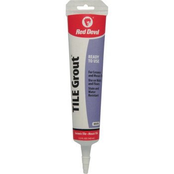 Red Devil 0425 Tile Grout, White, 5.5 oz Squeeze Tube