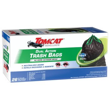 Tomcat 0492826 Trash Bag, 30 gal Capacity, Plastic, Black