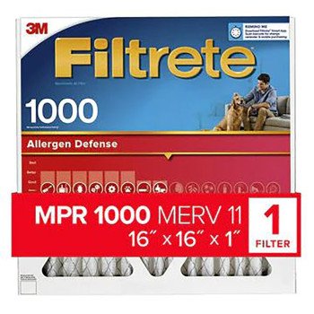 Filtrete AL16-4 Air Filter, 16 in L, 16 in W, 11 MERV, 1000 MPR, Polypropylene Frame