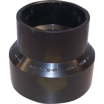 Canplas 103025BC Reducing Pipe Coupling, 4 x 2 in, Hub, ABS, Black, 40 Schedule