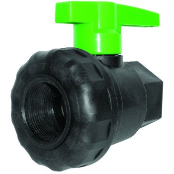 Green Leaf SU050E Ball Valve, 1/2 in Connection, Female NPT, 125 psi Pressure, Polypropylene Body