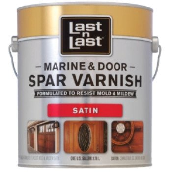 Last n Last 50804 Marine and Door Spar Varnish, Satin, Amber, Liquid, 1 qt, Can