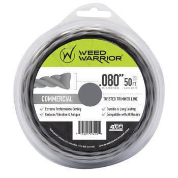 Weed Warrior 17410 Trimmer Line, 0.08 in Dia, 50 ft L, Nylon