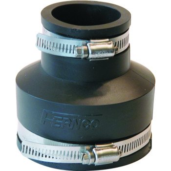 Fernco P1056-315 Coupling, 3 x 1-1/2 in, PVC, Black, 4.3 psi Pressure