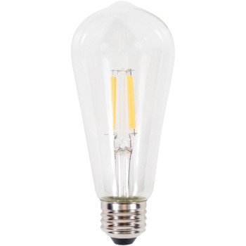 Sylvania 40771 Natural LED Bulb, Decorative, ST19 Lamp, 40 W Equivalent, E26 Lamp Base, Dimmable, Clear