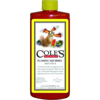 Cole's Flaming Squirrel Seed Sauce FS08 Bird Seed, Cajun Flavor, 8 oz Bottle