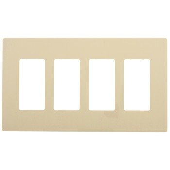 Eaton Cooper Wiring PJS PJS264LA Wallplate, 4-7/8 in L, 8.56 in W, 4 -Gang, Polycarbonate, Light Almond