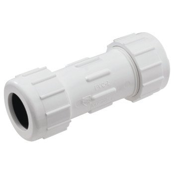 B & K 160-104 Double Seal Coupling, 3/4 in, Compression, PVC