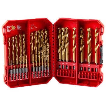 Milwaukee SHOCKWAVE Impact Duty, RED HELIX Series 48-89-4672 Drill Bit Set, 29-Piece, Steel/Titanium