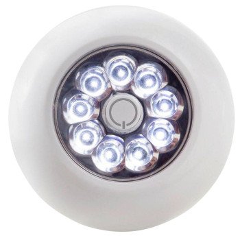 Fulcrum 30015-308 Tap Light, AAA Battery, Alkaline Battery, 9-Lamp, LED Lamp, 40.5 Lumens, 5500 K Color Temp, White