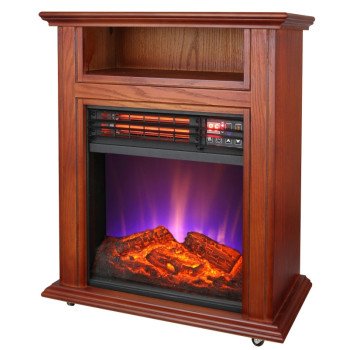 Comfort Glow QF4561R Electric Quartz Fireplace, 11 in OAW, 21-1/4 in OAD, 25 in OAH, 4600 Btu Heating, Walnut