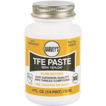 Harvey 23030 Pipe Thread Compound, 4 fl-oz Jar, Liquid, Paste, White