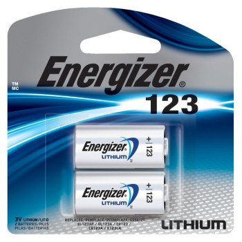 Energizer EL123AP EL123APB2 Battery, 3 V Battery, 1500 mAh, Lithium, Manganese Dioxide