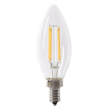 Feit Electric BPCTC40927CAFIL/4 LED Light Bulb, Blunt Tip Lamp, 40 W Equivalent, E12 Candelabra Lamp Base, Dimmable, 4/PK