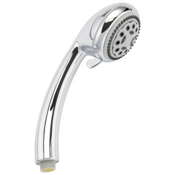 Plumb Pak K721CP Handheld Shower Head, Round, 1.8 gpm, 5-Spray Function, Polished Chrome, 3.35 in Dia