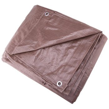 ProSource T1620BB90-BRN Tarpaulin, 20 ft L, 16 ft W, 5 mil Thick, Polyethylene, Brown