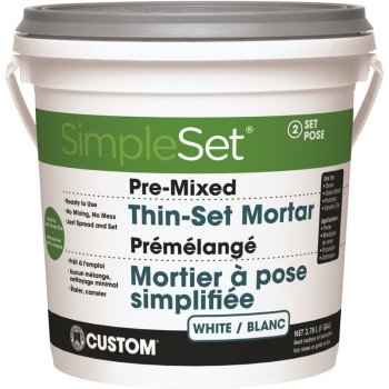 Custom SimpleSet Series CSTTSW1-2 Thinset Mortar, White, Paste, 1 gal Pail