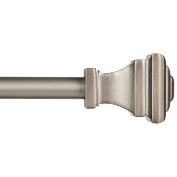 Kenney Fast Fit KN75244 Curtain Rod, 5/8 in Dia, 36 to 66 in L, Steel, Pewter