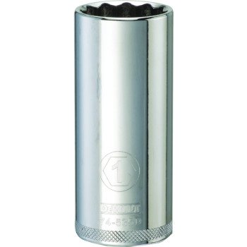 DEWALT DWMT74535OSP Drive Socket, 1 in Socket, 1/2 in Drive, 12-Point, Vanadium Steel, Polished Chrome