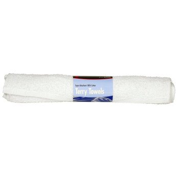 Buffalo 60229C Terry Towel, 17 in L, 14 in W, Cotton, White