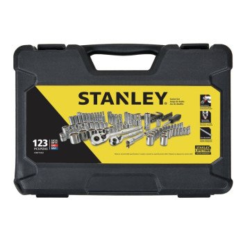 STANLEY STMT71652 Mechanics Tool Set, 123-Piece, Steel, Polished Chrome