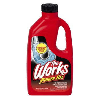 The Works 33320WK Drain Opener, Liquid, Light Yellow, Slight Vinegar, 32 oz Bottle