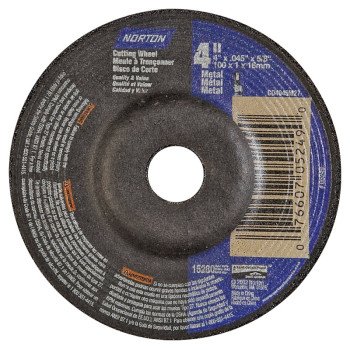 NORTON 07660705249 Cut-Off Wheel, 4 in Dia, 0.045 in Thick, 5/8 in Arbor, 24 Grit, Extra Coarse