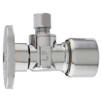 Plumb Pak K2626PCPO Angle Valve, 1/2 x 1/4 in Connection, Brass Body